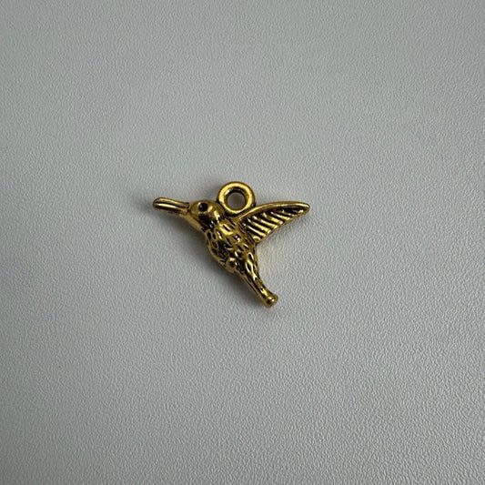 Gold Hummingbird Charm