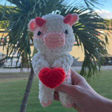 Valentines Crochet Cow