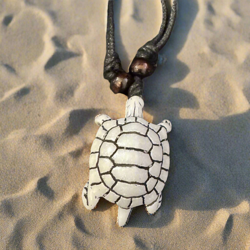 White Turtle Necklace