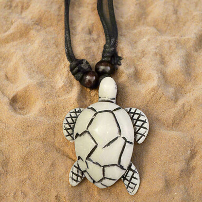 White Turtle Necklace