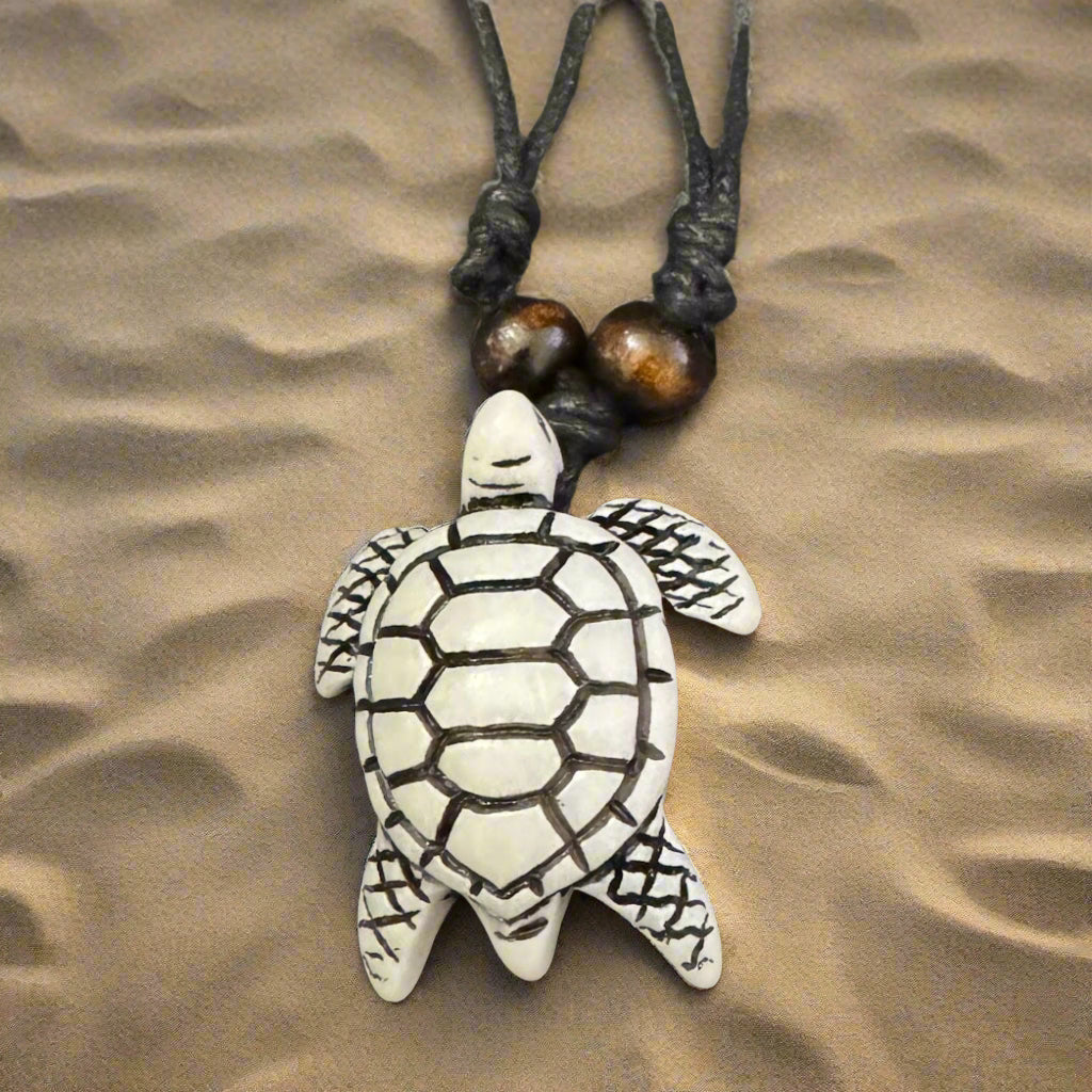 White Turtle Necklace